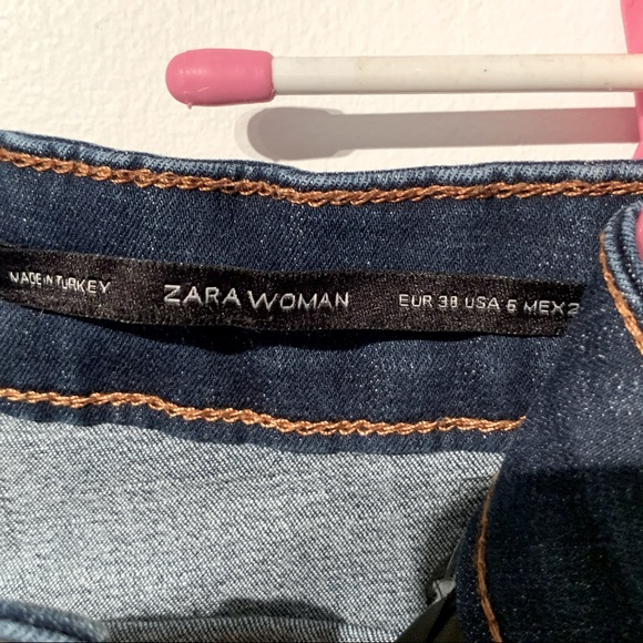 Zara High Waisted Dark Stretchy Jeans - Picture 6 of 9